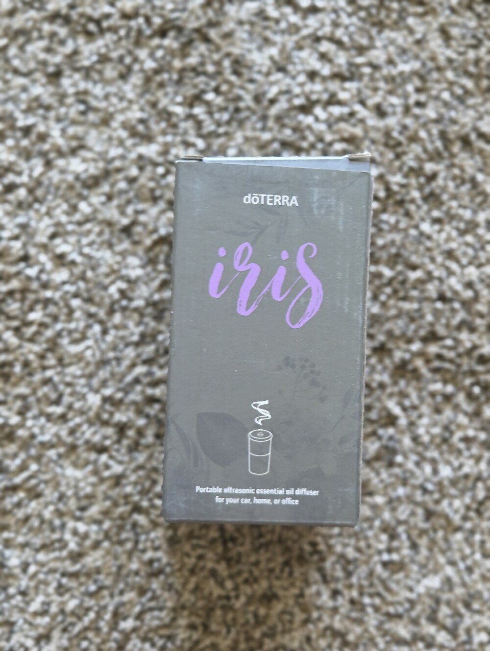 doTERRA Iris Portable Ultrasonic Diffuser - Gray with Purple Logo
